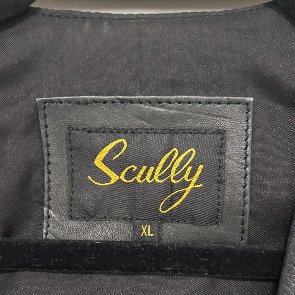 Skully Black leather vest XL